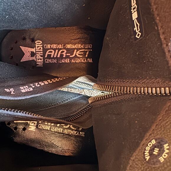 Mephisto Seddy Scrunchy Ankle Boots w Cuffs Matte Black Nubuck Leather size 9.5 - Picture 10 of 16